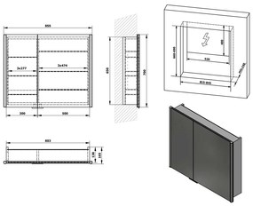 Sivá kúpeľňová skrinka 85,5x70 cm Integra – Sapho