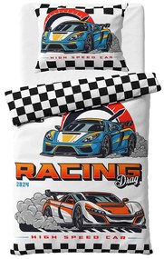 TipTrade Bavlnené obliečky 140x200 + 70x90 cm - Auta Racing Drag