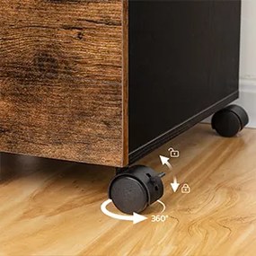 Pojízdný kancelářský kontejner Vasagle Dovi 57,5 cm hnědý/černý