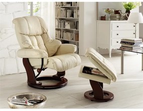 Polohovacie kreslo HABI krémové/orech