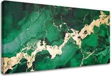 Zlatý dotyk na plátne Elegancia Smaragdového Mramoru