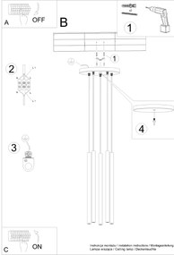 Závesné svietidlo Pastelo, 5x oranžové kovové tienidlo, o