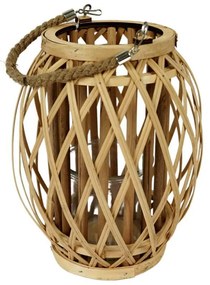 Drevený závesný lampáš HAMADA s rukoväťou - viac veľkostí Veľkosť: L