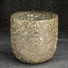 SKLENENÝ SVIETNIK MELIA (05) 12X12 CM ZLATÁ