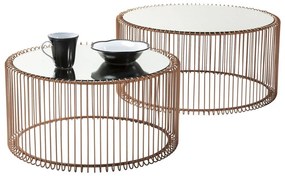 Sada 2 konferenčných stolíkov v dekore medi Kare Design Wire Big