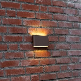 Moderná vonkajšia nástenná lampa hrdzavohnedá 17,5 cm vrátane LED IP65 - Batt