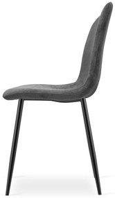 Sivá jedálenská stolička RIFT s čiernymi nohami