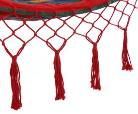 InternetovaZahrada - Hojdacia sieť so strapcami červená - 320x150cm