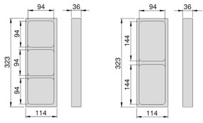 Sapho, LINDO bočný organizér, sada 2ks, 114x36x323 mm, plast, antracit, LD002