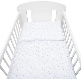 2-dielne posteľné obliečky New Baby 100/135 cm biele sivé hviezdičky