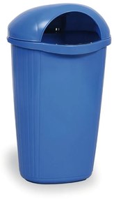 Vonkajší odpadkový kôš na stĺpik DINOVA, 50 l, modrý
