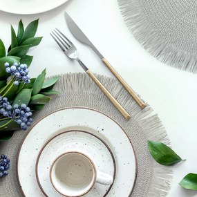 SADA 6 KS PRESTIERANIE NA STÔL BOHO 1 (FI) 38 CM SIVÁ