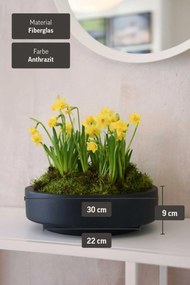 Misa na kvety ESCADA LOW, sklolaminát, priemer 30 cm, antracit