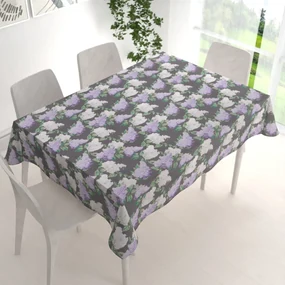 Biante Bavlnený obdĺžnikový obrus Sandra SA-384 Kvety orgovánu na sivom 80x120 cm
