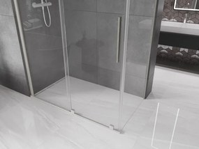 Mexen Velar, sprchový kút s posuvnými dverami 160 x 75 cm, 8mm číre sklo, brúsená oceľ, 871-160-075-01-97