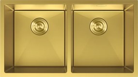 Mexen Binox, 2-komorový nerezový drez 800 x 450 mm, brúsená zlatá, 6421802000-55