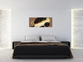 Obraz - Abstrakcia golden brown N⁰3 (120x50 cm)