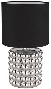 Globo 21626C - Stolná lampa VALENTINO 1xE14/40W/230V čierna/strieborná