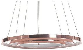 Závesná kovová LED lampa ružovozlatá ATREK Beliani