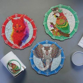 DAALO Dřevěné zvířecí puzzle - papoušek - AKCE!