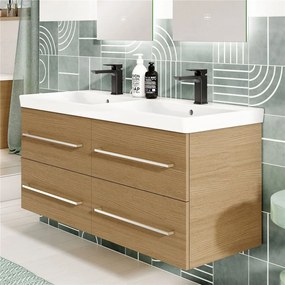 VILLEROY &amp; BOCH Avento dvojumývadlo na skrinku s dvomi otvormi, dva prepady, 1200 x 470 mm, biela alpská, 4A23CK01