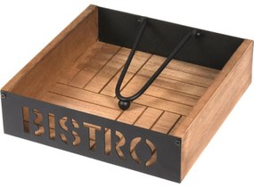 EH Drevený box na servítky BISTRO, 18 x 18 x 5 cm