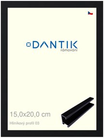 DANTIK rám na obraz 15x20 | ALU Černá Florentinská (Sklo Čiré)