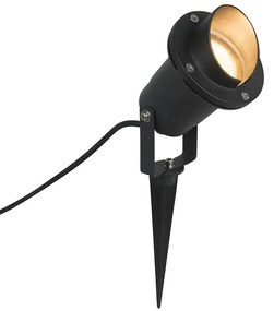 Záhradné bodové svetlo s hrotom čierne vrátane kábla a zástrčky IP65 - Done