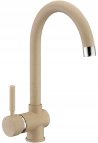 Laveo Megalo, 1-komorový granitový drez 780x500x185 mm + drezová batéria BKZ_468, béžová, LAV-SBEA411T