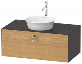 DURAVIT White Tulip závesná skrinka pod umývadlo na dosku, 1 zásuvka, 1000 x 550 x 408 mm, dub prírodný masív/grafit vysoký lesk, WT49810H5H1