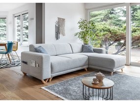 Svetlosivá rozkladacia/s úložným priestorom rohová pohovka Classy Sophie – Miuform