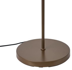 Hotelová elegantná stojaca lampa tmavý bronz s jantárovým sklom 2-svetlá - Stavelot