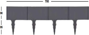 ARTPLAST BR01AN Umelý obrubník – plotík BORDURE 795 × 185 mm – antracit