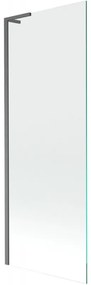 Mexen Next, vaňová zástena 1-krídlová 70 x 150 cm, fixné krídlo, 6 mm číre sklo, brúsený grafit profil, 895-070-000-03-00-66