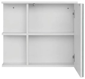 Biela závesná/so zrkadlom kúpeľňová skrinka 60x53 cm Mirza - Støraa