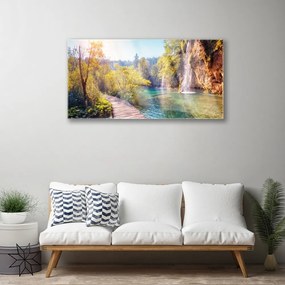 Obraz plexi Jazero príroda vodopád 100x50 cm