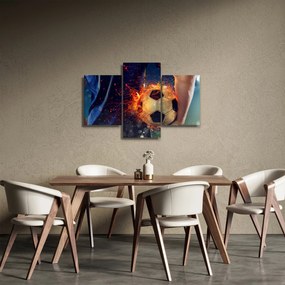 Obraz - Futbalová lopta v ohni (90x60 cm)