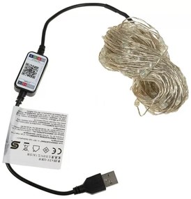 LED RGB Vianočná stmievateľná reťaz 100xLED/29 funkcií 10,4m