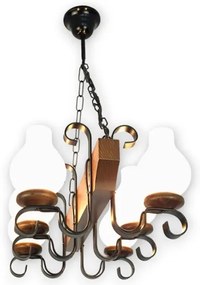Brilagi - Luster na reťazi QUEEN 6xE14/40W/230V buk/orech