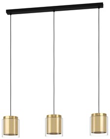 EGLO Závesné moderné osvetlenie LAGUNITAS, 3xE27, 40W, zlaté, mosadzné