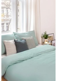 Zelené obliečky na dvojlôžko z mikrosaténu 200x200 cm Basic – Bonami Essentials