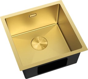 Mexen Trixo, 1-komorový nerezový drez 440 x 440 mm, brúsená zlatá, 6413441000-55