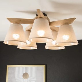 Prisadený luster ANTONIO 5xE14/40W/230V dub