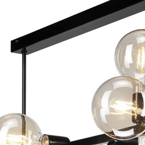 Luster na tyči ASTRID 8xE27/60W/230V čierna