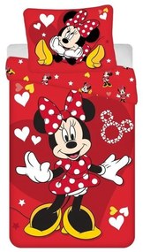 JERRY FABRICS -  JERRY FABRICS Obliečky Minnie Red heart Bavlna, 140/200, 70/90 cm