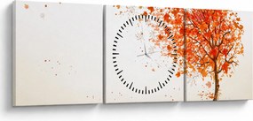 Obraz - Strom vo vetre (s hodinami) (90x30 cm)