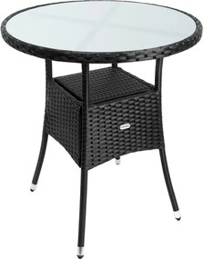 Záhradný stolík Bistra 60 cm polyratan čierny