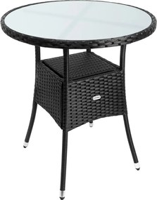Záhradný stolík Bistra 60 cm polyratan čierny