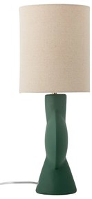 Stolová lampa s textilným tienidlom v tmavozeleno-prírodnej farbe (výška 55 cm) Sergio – Bloomingville