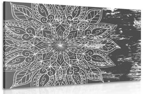 Obraz textúra Mandaly v čiernobielom prevedení - 120x80